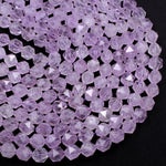 Geometric Star Cut Genuine 100% Natural Amethyst Faceted 12mm Nugget Soft Violet Purple Beads 16" Strand