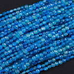 Micro Faceted Blue Agate 6mm Coin Beads Flat Disc Gemstone 16" Strand