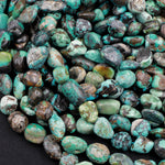 Genuine Natural Dragon Skin Turquoise Nugget Beads Chunky Freeform Real Blue Green Turquoise Pebble Beads 16" Strand