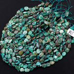 Genuine Natural Dragon Skin Turquoise Flat Slice Nugget Beads Freeform Real Blue Green Turquoise Pebble Beads 16" Strand