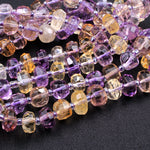 Natural Ametrine Faceted 10mm Off Round Rondelle Beads Genuine Real Ametrine Gemstone Purple Amethyst Golden Citrine 16" Strand