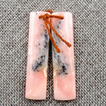 Natural Peruvian Pink Opal Earring Pair Rectangle Gemstone Cabochon Cab Pair Drilled Matched Earring Stones