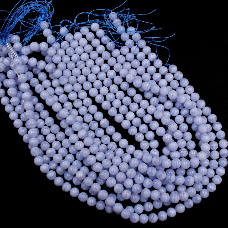 AAA Natural Blue Lace Agate Beads 6mm 8mm 10mm Round Beads 16" Strand