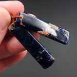 Natural African Orange Sodalite Rectangle Cabochon Cab Pair Drilled Matched Earrings Bead Pair Natural Stone E2295