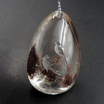 Carved Natural Lodolite Phantom Quartz Pendant Front Drilled Hand Carved Magpie Bird Rock Crystal Pendant One of a Kind Pendant P1799