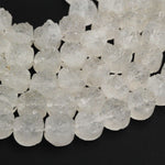 Pristine Icy White Natural Rock Quartz Druzy Beads Drusy Beads 10mm Coin Drilled White Crystal Beads Perfect for Earrings 16" Full Strand