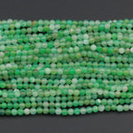 Natural Australian Green Chrysoprase 4mm Round Beads Smooth Highly Polished High Quality Natural Green Gemstone 16" Beads 16" Strand