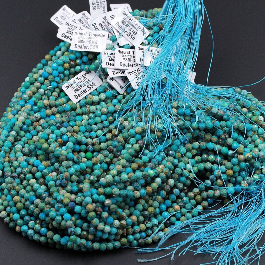 Natural Blue Sapphire 4-4.5mm Faceted Rondelle A Grade Gemstone Beads