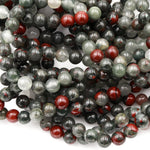 Natural African Bloodstone 4mm Round Beads 6mm Round Beads 8mm Round Beads 10mm Round Beads Polished 16" Strand