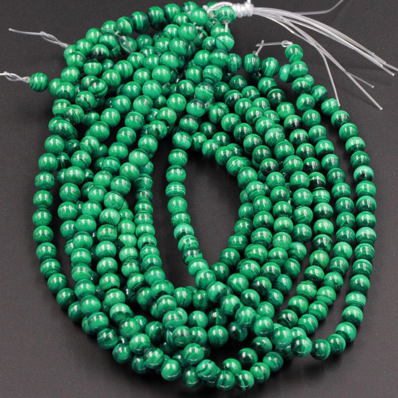 Real Genuine Natural Green Malachite Round Beads 6mm Round 8mm AAA Grade Natural Malachite Gemstone From Congo 16" Strand