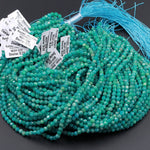Rare Russian Amazonite Faceted Round Beads 4mm 5mm Micro Faceted Stunning Natural Blue Green Laser Diamond Cut Gemstone 16" Strand