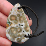 Natural Ocean Jasper Pendant Orange Pink Green White Two Hole Drilled Freeform Irregular Pendant P1842