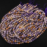 Natural Petrified Fluorite Beads 8mm 10mm Round Beads Natural Purple Yellow Orange Gemstone Beads 16" Strand
