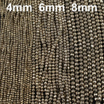 Titanium Pyrite Faceted 4mm 6mm 8mm Round Beads Micro Faceted Round Diamond Micro Cut Sparkling Natural Gemstone 16" Strand