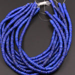 Natural Lapis Heishi Beads 4mm 5mm 6mm 7mm 8mm 9mm Disc Rondelle Superior AAA Quality Stunning Genuine Blue Lapis Gemstone 16" Strand