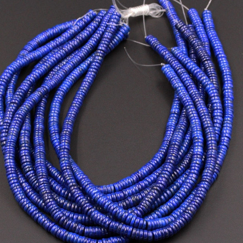Micro Faceted Natural Blue Lapis Lazuli Rondelle Beads 4mm 5mm – Intrinsic  Trading