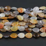 Natural Teardrop Botswana Agate Beads Vertically Drilled Drop Gray Yellow Agate Beads Good For Earrings 16" Strand