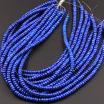 Superior AAA Quality Genuine 100% Natural Blue Lapis Lazuli Rondelle Beads 6mm x 4mm Disc Thick Rondelle Saucer Wheel Gemstone 16" Strand