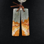 Natural Owyhee Picture Jasper Earring Pair Gemstone Drilled Earring Cabochon Cab Pair Rectangle Matched Earring Bead Pair From Oregon