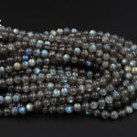 Flashy~ A+ Grade Natural Labradorite 7.5mm Round Beads Smooth Polished Plain Round Beads 16" Strand