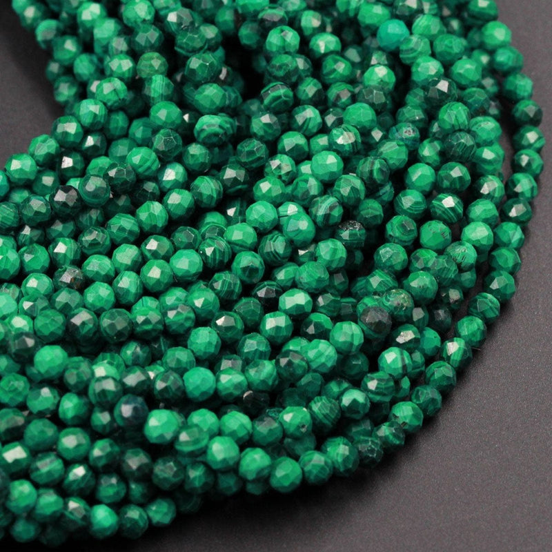 AAA Green Opal Micro Faceted 2mm Beads - RB367