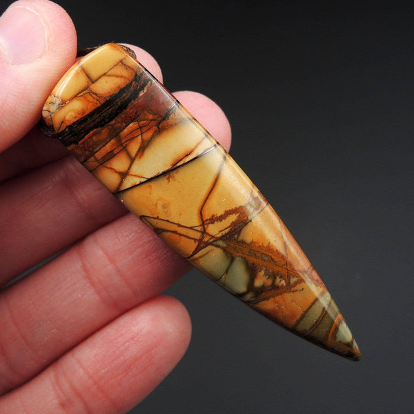 Natural Red Creek Jasper Pendant Multi-color Dagger Cabochon Cab Drilled Pendant P1214