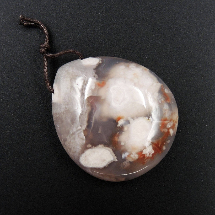 Natural Cherry Blossom Agate Pendant Side Drilled Teardrop Pendant P1198