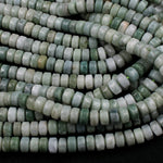 Natural Burmese Jade 8mm Heishi Rondelle Disc Beads Genuine Green Burma Jade Gemstone Beads 16" Strand