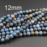 Natural Sunset Dumortierite Round Beads 4mm 6mm 8mm 10mm 12mm Round Beads Rare Earthy Blue Rusty Orange Natural Stone 16" Strand