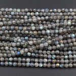 Fire! Faceted Natural Labradorite Beads 3mm 4mm 6mm 8mm Faceted Round Beads High Quality Flashy Gemstone Sphere 16" Strand