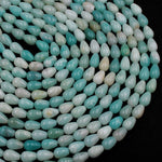 Natural Blue Amazonite Teardrop Beads Vertically Drilled Stunning Soft Sea Blue Green Stone High Quality Good For Earrings 16" Strand
