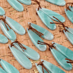 Stunning Natural Sea Blue Amazonite Earring Pair Matched Drilled Cabochon Cab Teardrop Earring Bead Gemstone Pair