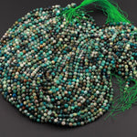 Natural Green Chrysocolla Beads 5mm Faceted Round Beads Micro Faceted Small Beads Laser Diamond Cut Gemstone 16" Strand