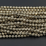 Titanium Pyrite Faceted 6mm Round beads 8mm Round Micro Faceted Round Diamond Micro Cut Sparkling Natural Gemstone 16" Strand