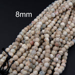 Large Hole Beads Natural African Dendritic Opal 8mm Matte Round Beads 10mm Matte Round Beads Big 2.5mm Hole 8" Strand