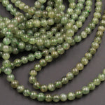 Natural Green Garnet Round Beads 4mm Round 6mm Round 7mm Round Beads Full 16" Strand