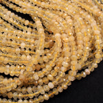 Natural Golden Rutile Quartz  6mm 8mm Faceted Rondelle Beads High Quality Golden Rutilated Quartz Gemstone 16" Strand