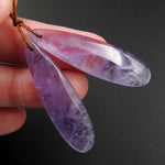 Natural Violet Amethyst Earring Pair Teardrop Cabochon Cab Pair Drilled Matched Earrings Bead Pair Stone E2956