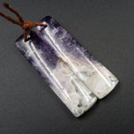 Natural Chevron Amethyst Earring Pair Rectangle Cabochon Cab Pair Drilled Matched Earrings Bead Pair Stone E1227