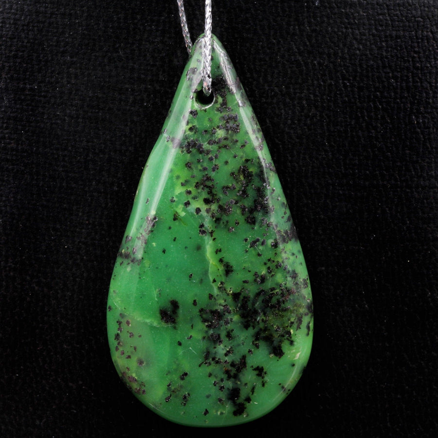 Natural African Green Chrysoprase Pendant Teardrop Shape Drilled Bead Pendant Sale