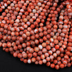 Extremely Rare! Natural Moroccan Red Banded Agate 7mm 8mm 9mm Round Bead 16" Strand
