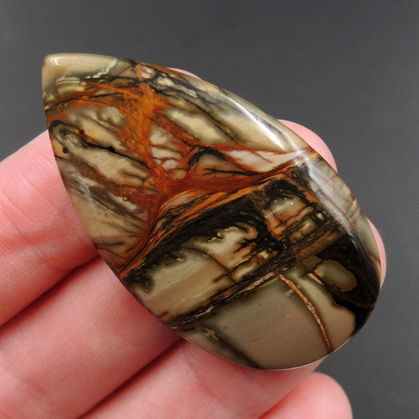 Red Creek Jasper Cherry Creek Jasper Multicolor Picasso Jasper Undrilled Teardrop Natural Stone Cabochon Cab C162