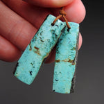 Natural Turquoise Earring Pair From Anhui Mine Cabochon Cab Pair Drilled Matched Earrings Bead Pair E2225