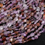 Rare Natural Auralite Freeform Chip Oval Nugget Beads Powerful Healing Gemstone World’s Oldest Crystal 16" Strand
