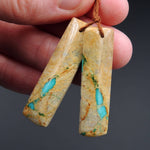 Natural Turquoise From Royston Nevada Cabochon Cab Pair Drilled Matched Earrings Bead Pair E2201