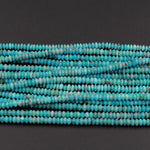 Natural Turquoise 4mm x 2mm Faceted Rondelle Beads Thin Fine Rondelle High Quality Real Genuine Blue Turquoise Gemstone Discs  16" Strand