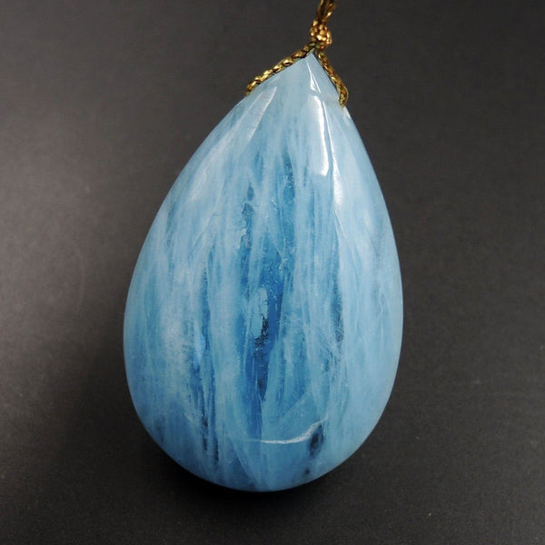 Blue Aquamarine Pendant Drilled Teardrop Pendant Natural Stone Focal Bead Pendant P1703