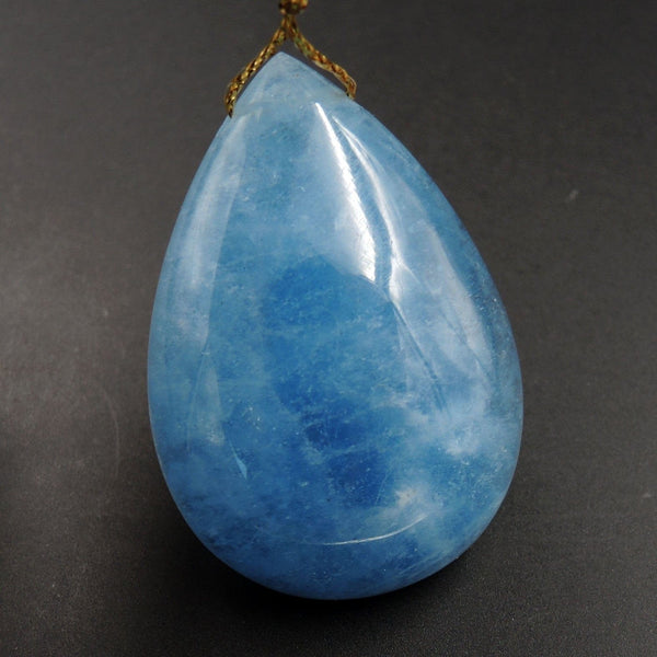 Blue Aquamarine Pendant Drilled Teardrop Pendant Natural Stone Focal Bead Pendant P1696