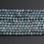 A Grade Genuine Natural Blue Sapphire Faceted 7mm 8mm 10mm Round Beads Organic 100% Natural Gemstone 16" Strand