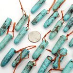 Genuine 100% Natural Turquoise Bullet Pendant Bead High Quality Top Side Drilled Real Blue Turquoise Gemstone